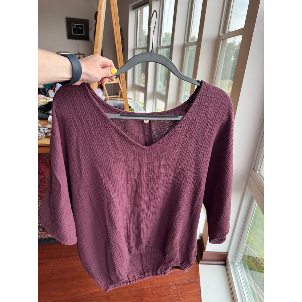 Suunday Gauze Dolman Top NWT Plum - Picture 2 of 14
